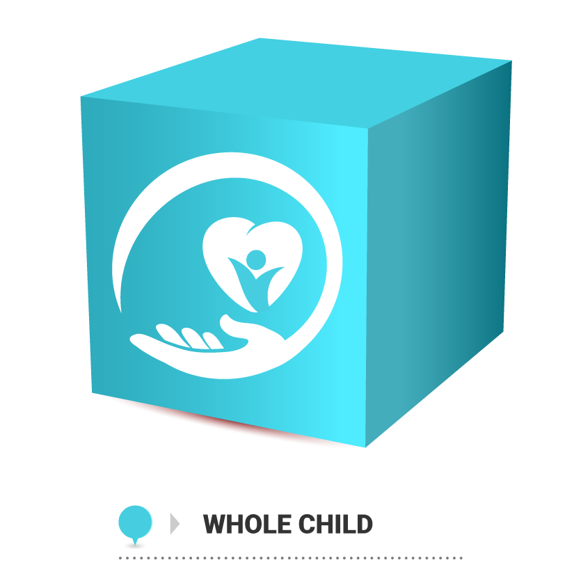 aqua 3D cube facing left