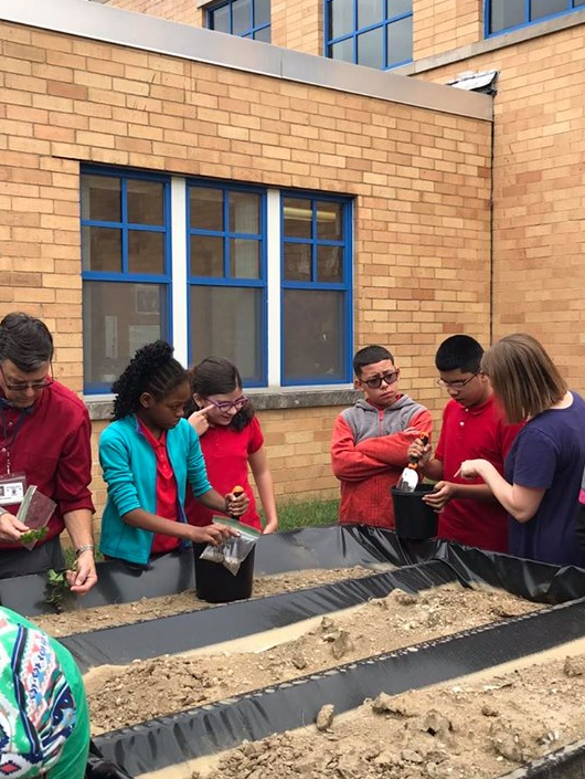 Shue-Medill students outdoors