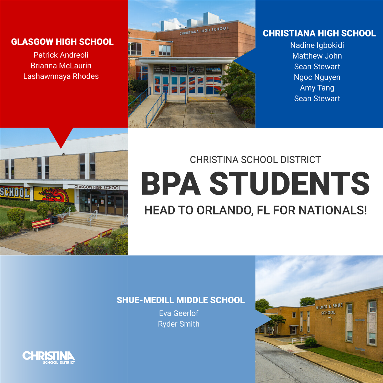  Christina School District BPA Students Head to Orlando, FL for Nationals!