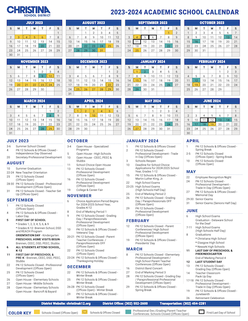 Screenshot of 2023-23 School Calendar
