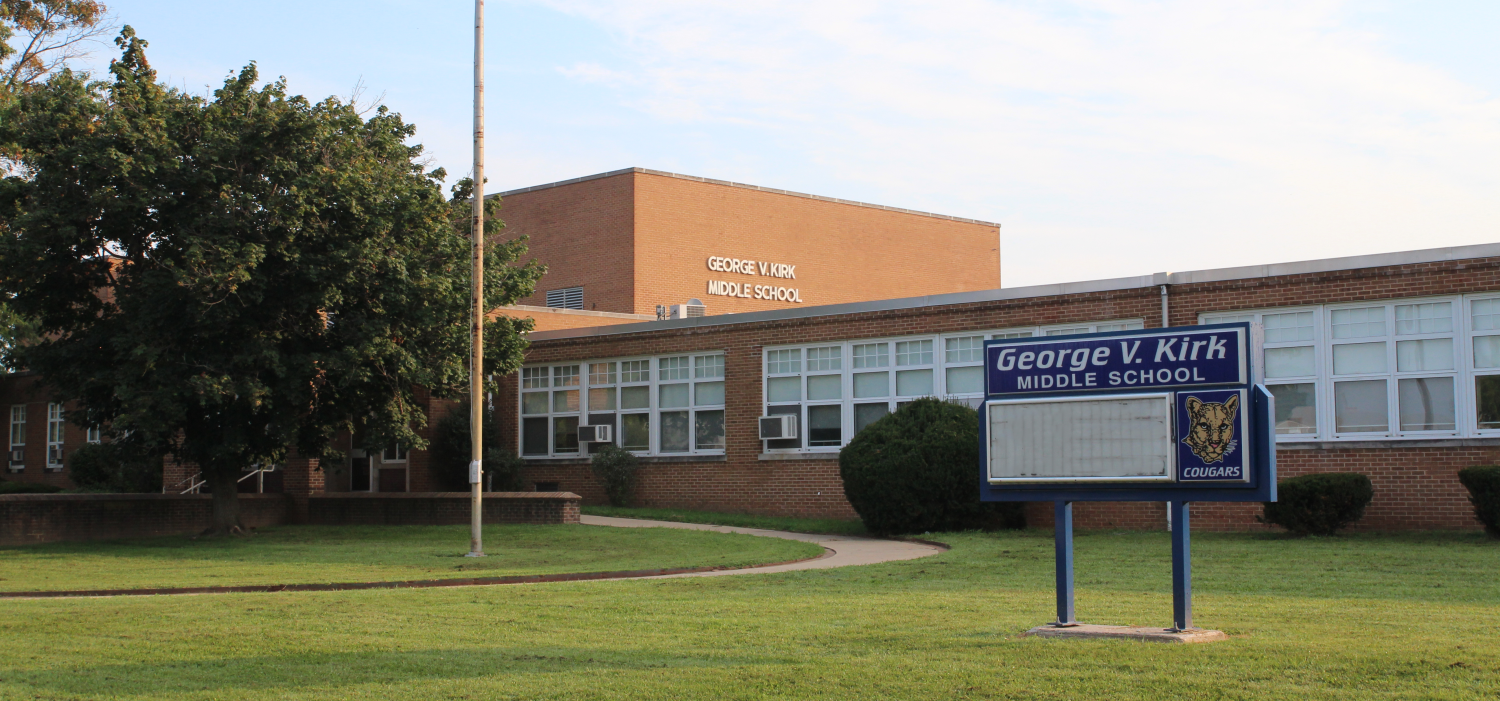 Photo of the front of Kirk Middle School
