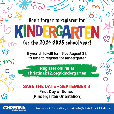 Banner: Don't forget to register for KINDERGARTEN for the 2024-2025 school year!