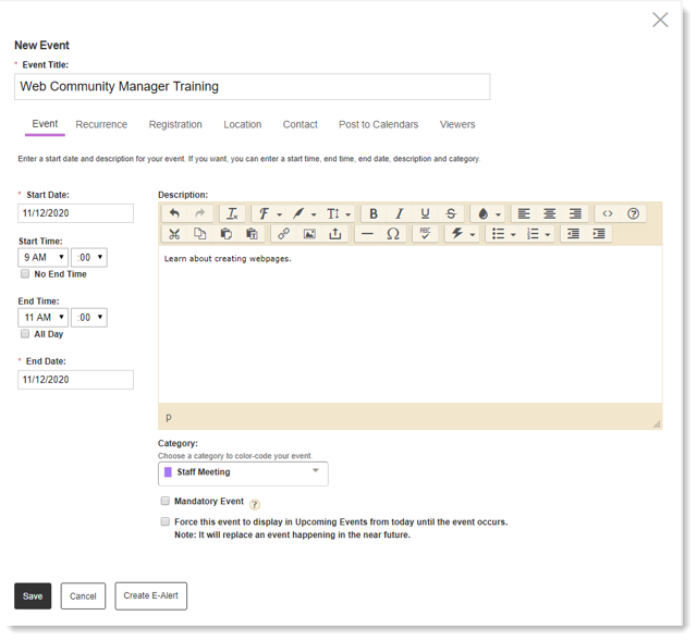 Calendar App Screenshot 