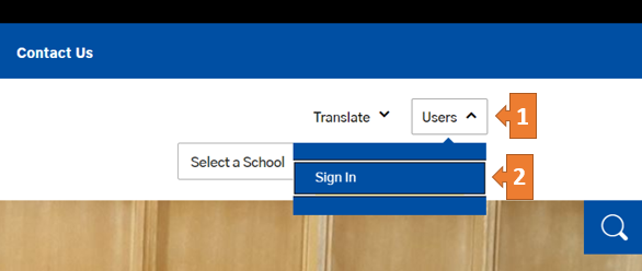 Screenshot of user menu Screenshot of user menu