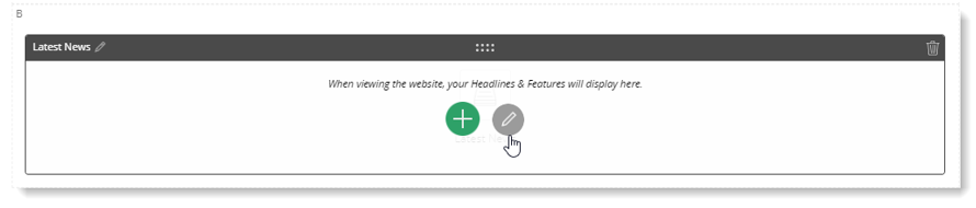 Step 1 - School News - Hover over Headlines and features and click the pencil