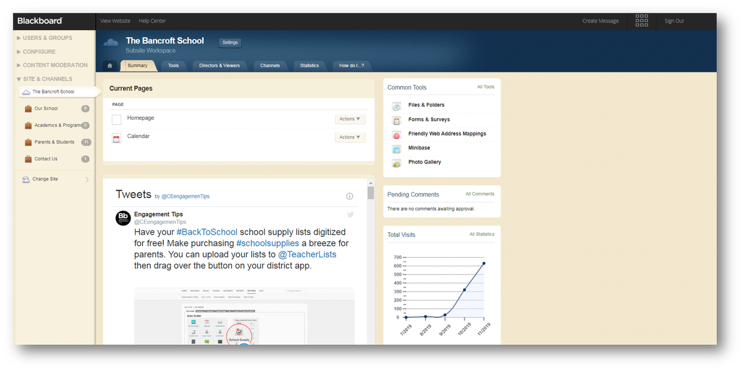 Screenshot of Site Manager