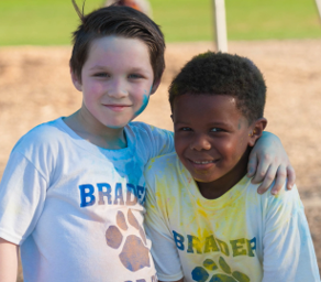 Brader Elementary students pose for a photo after the Color Run 