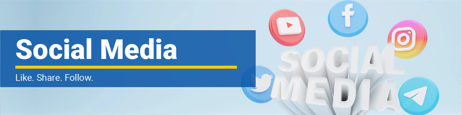 social media banner with social media icons