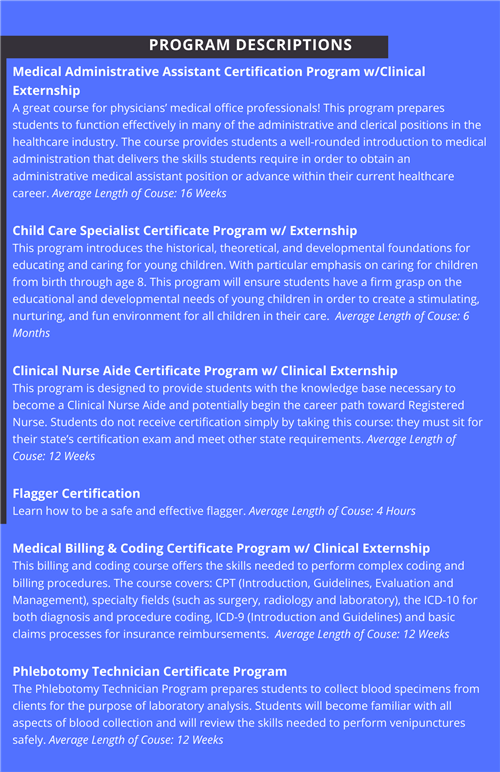 Workforce Certification Program Flyer (Back)