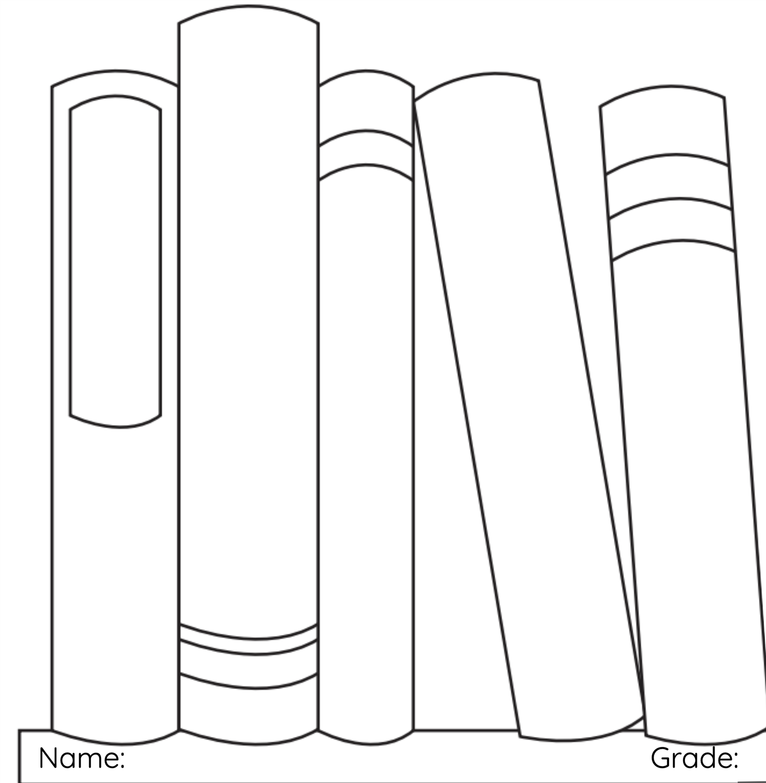 Coloring pages of book spines