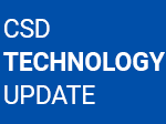  Words on royal blue background 'CSD Technology Update'