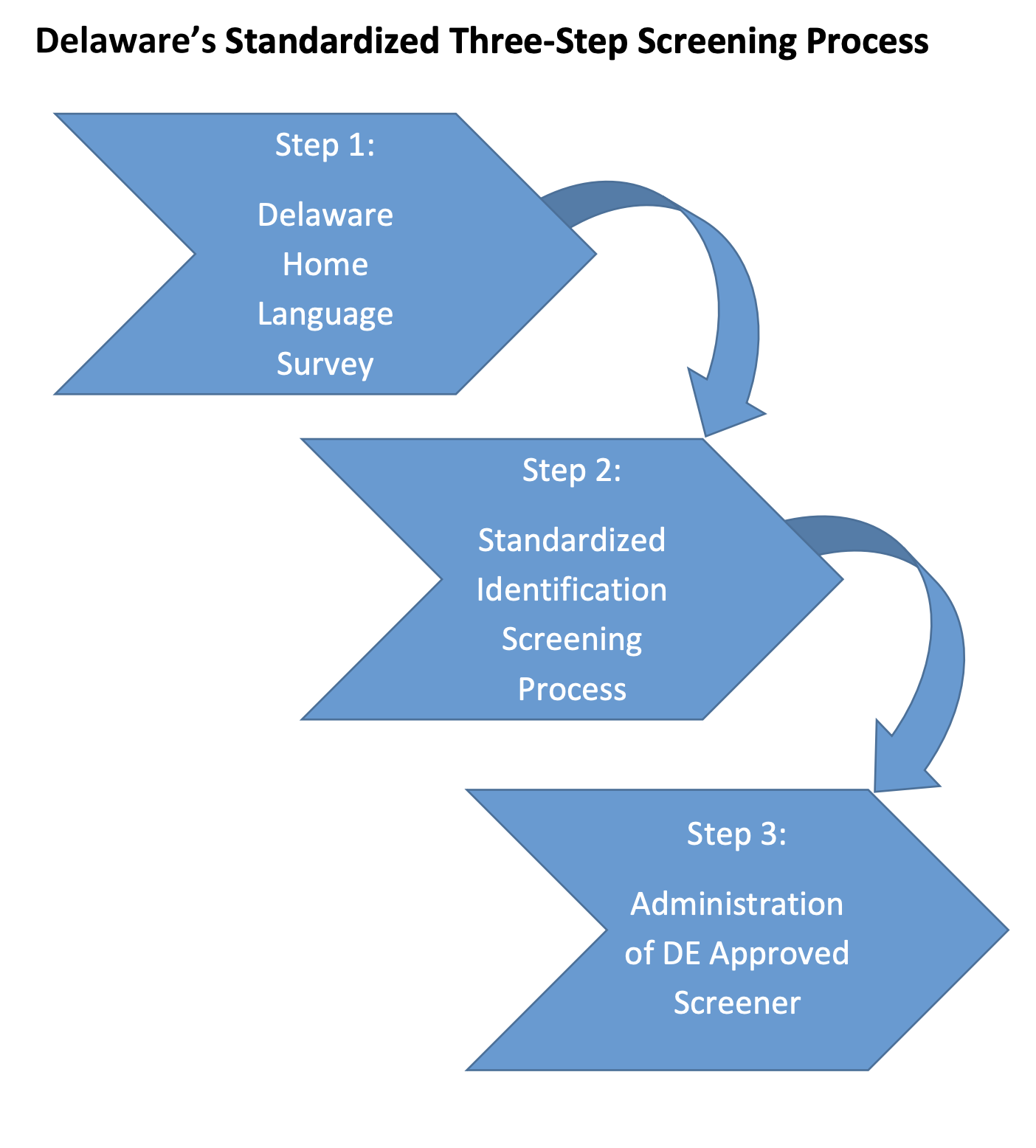 Flow chart for Delaware's Standardized Three Step Screening Process