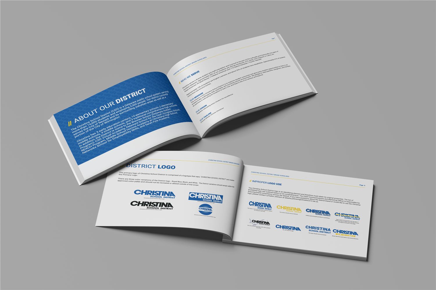 mock up of the christina school district brand guidelines