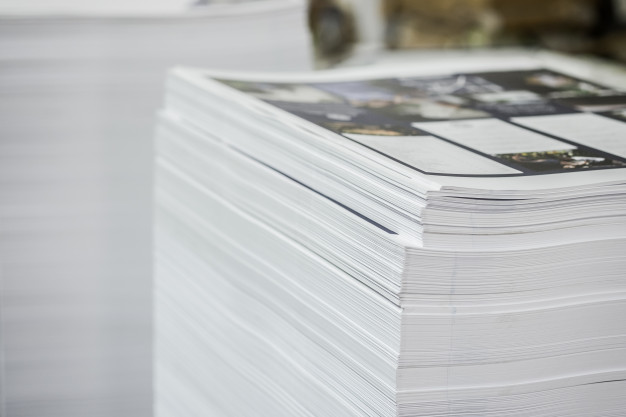 stack of high quality printed paper